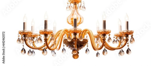 Chandelier made of gold against white background © HN Works