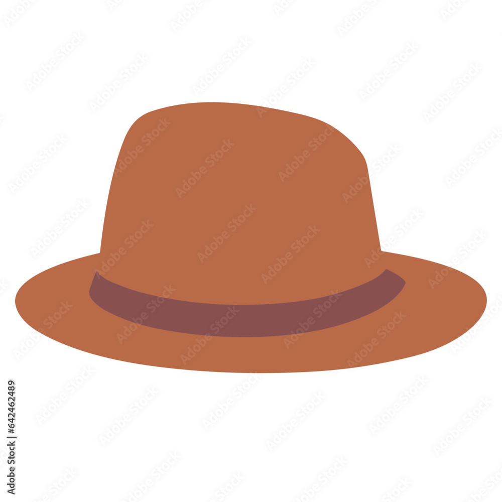 Isolated black hat illustration on a white background with a classic vintage style, featuring a bowler fedora design for men women Isolated black hat illustration on a white background with a classic vintage style, featuring a bowler fedora design for men women