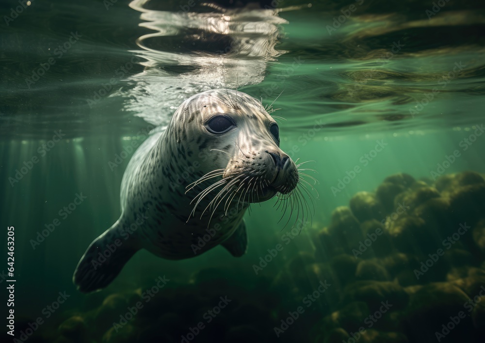 Fototapeta premium Common seal or Harbor Seal