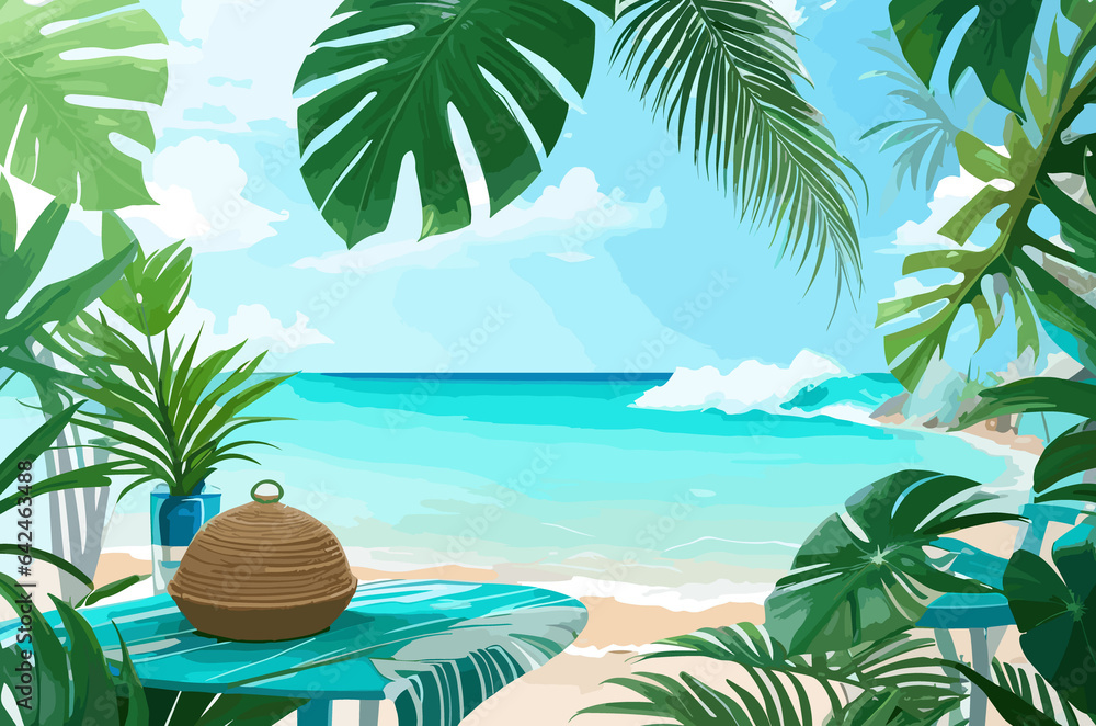 Fototapeta premium Under the Deep Blue: A Mesmerizing Oceanic Wonderland Background