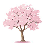 Blossom Magic A Stunning Sakura Tree Vector Set for Creating a Serene Spring Atmosphere in Your Designs