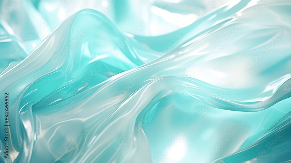 Fototapeta premium teal silk fabric textile satin abstract background, ai