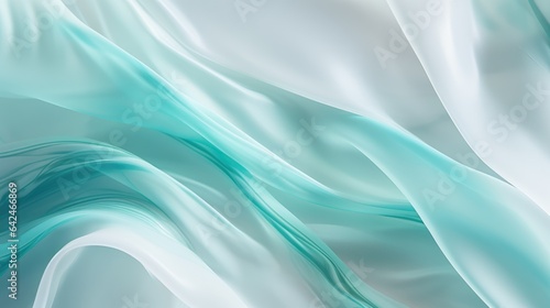 teal silk fabric textile satin abstract background, ai