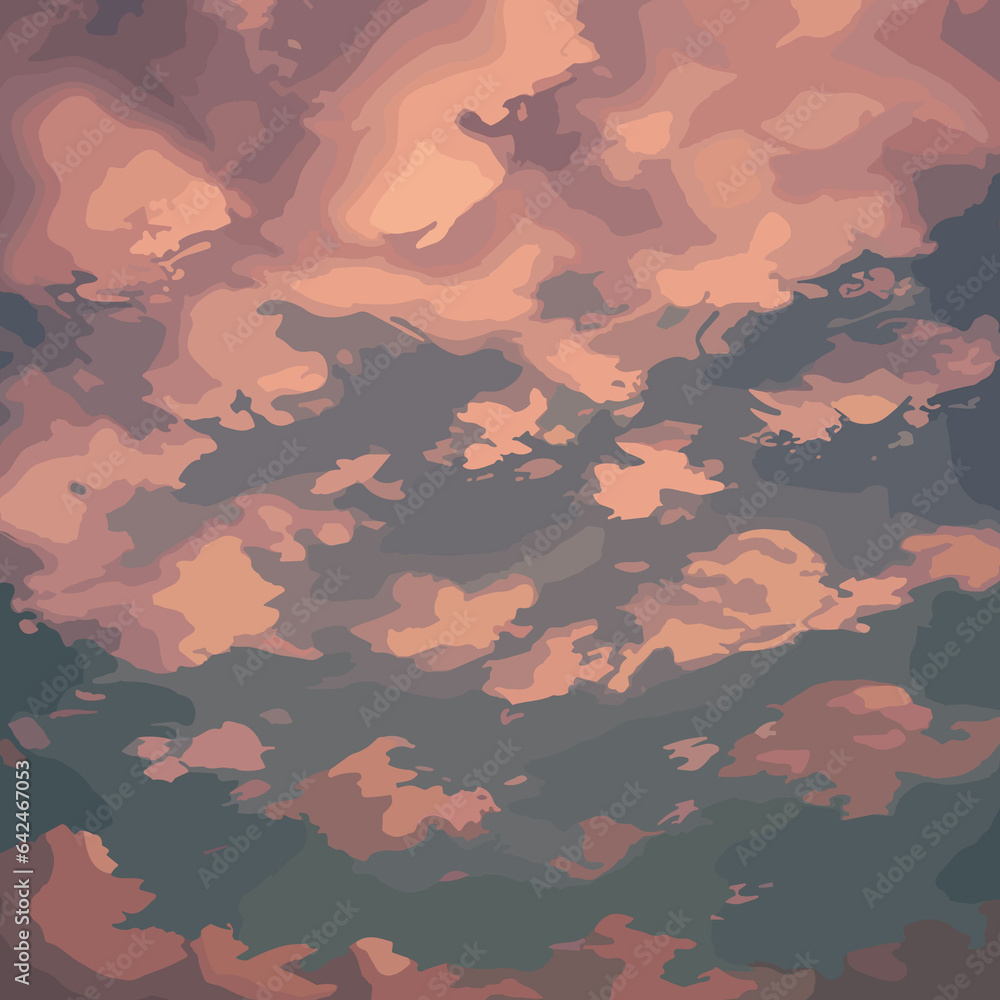 Fototapeta premium Sky Harmony: A mesmerizing pattern featuring clouds, sun, and stars