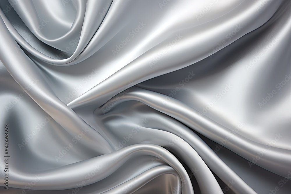 Fototapeta premium Silver Silk Background - generative ai