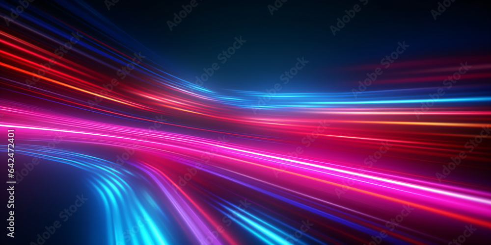 Abstract colorful background with neon stripes. 