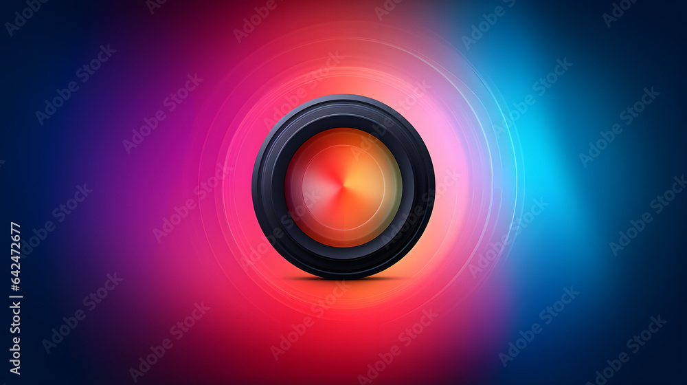 a close up of a camera lens with a blurry background Generative AI a close up of a camera lens with a blurry background Generative AI