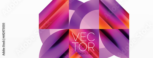 Minimalist background with square-tiled geometric circles, symphony of precise patterns. Interlocking shapes create tranquil yet captivating backdrop, blending modernity and structured elegance