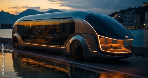 A bus that comes from the future. Generative ai photos. © Blue_Utilities