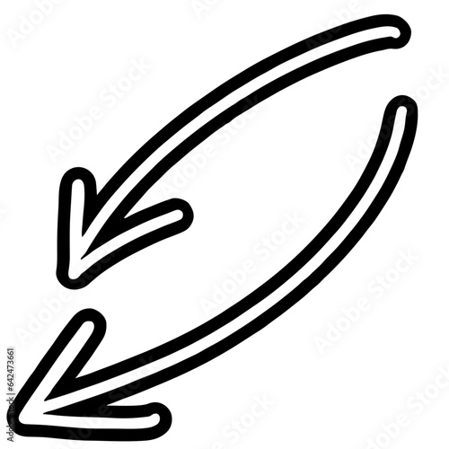 illustration of a black and white icon with arrow