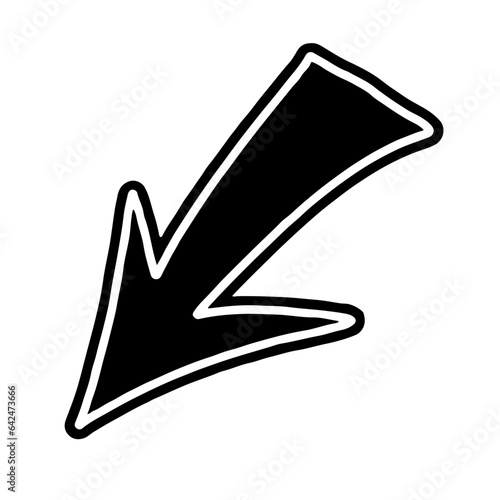 illustration of a black and white icon with arrow