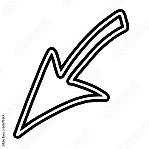 illustration of a black and white icon with arrow