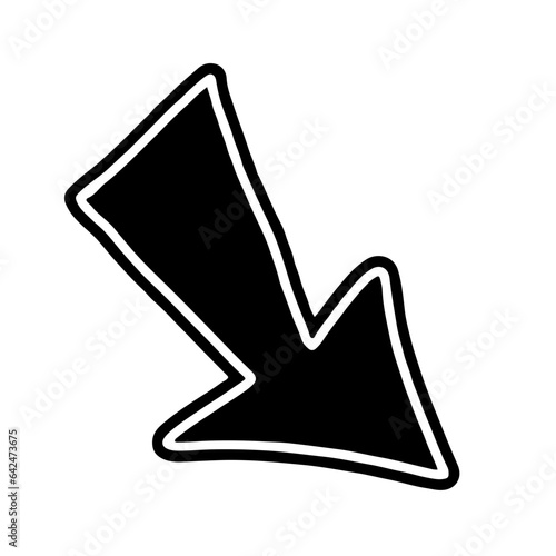 illustration of a black and white icon with arrow