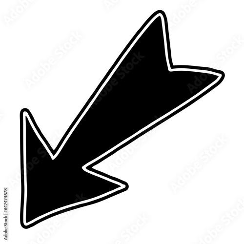 illustration of a black and white icon with arrow