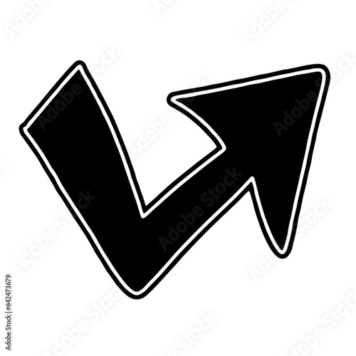 illustration of a black and white icon with arrow