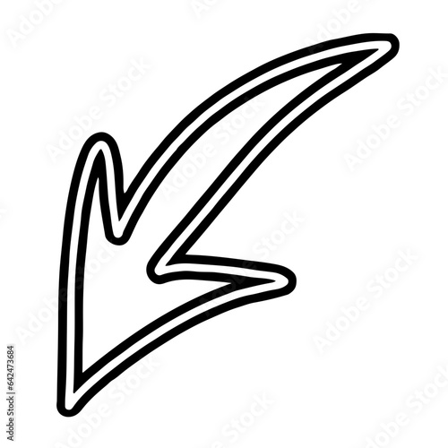 illustration of a black and white icon with arrow
