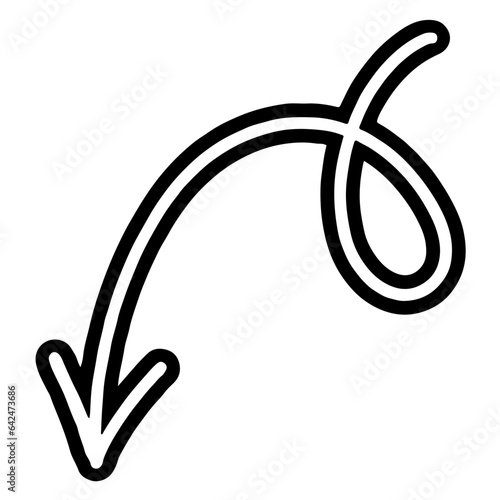 illustration of a black and white icon with arrow