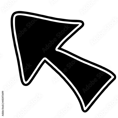 illustration of a black and white icon with arrow