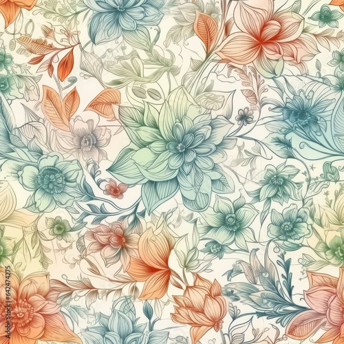  Spectrum of Blossoms  AI-Designed Florals . Seamless Pattern.