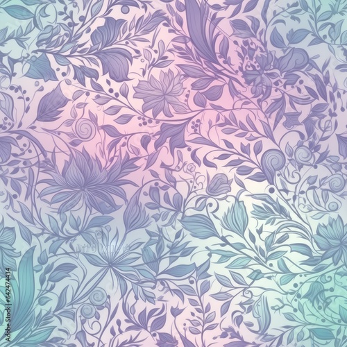 "Charm of Colors: AI-Created Floral Patterns". Seamless Pattern.