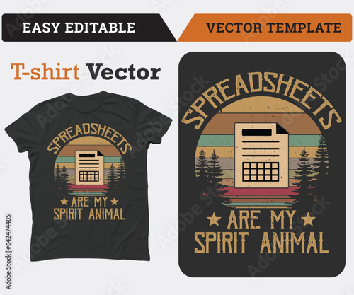 Spreadsheet Accountant T-Shirt, Spreadsheet Accountant T-shirt Template.