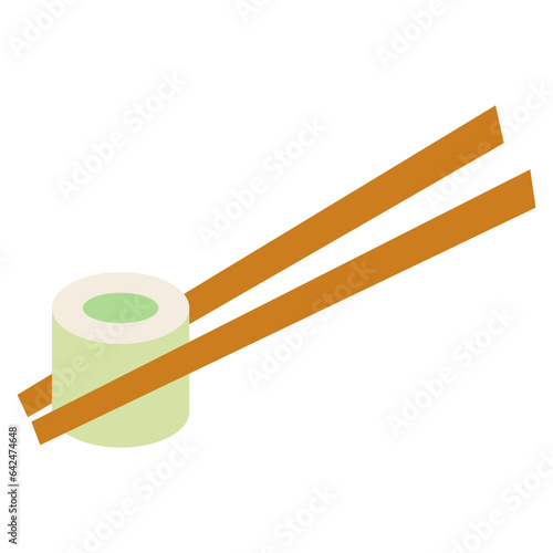 sushi with chopsticks  