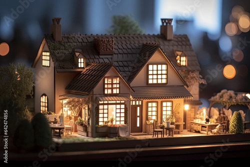 miniature house with beautiful place Generative Ai