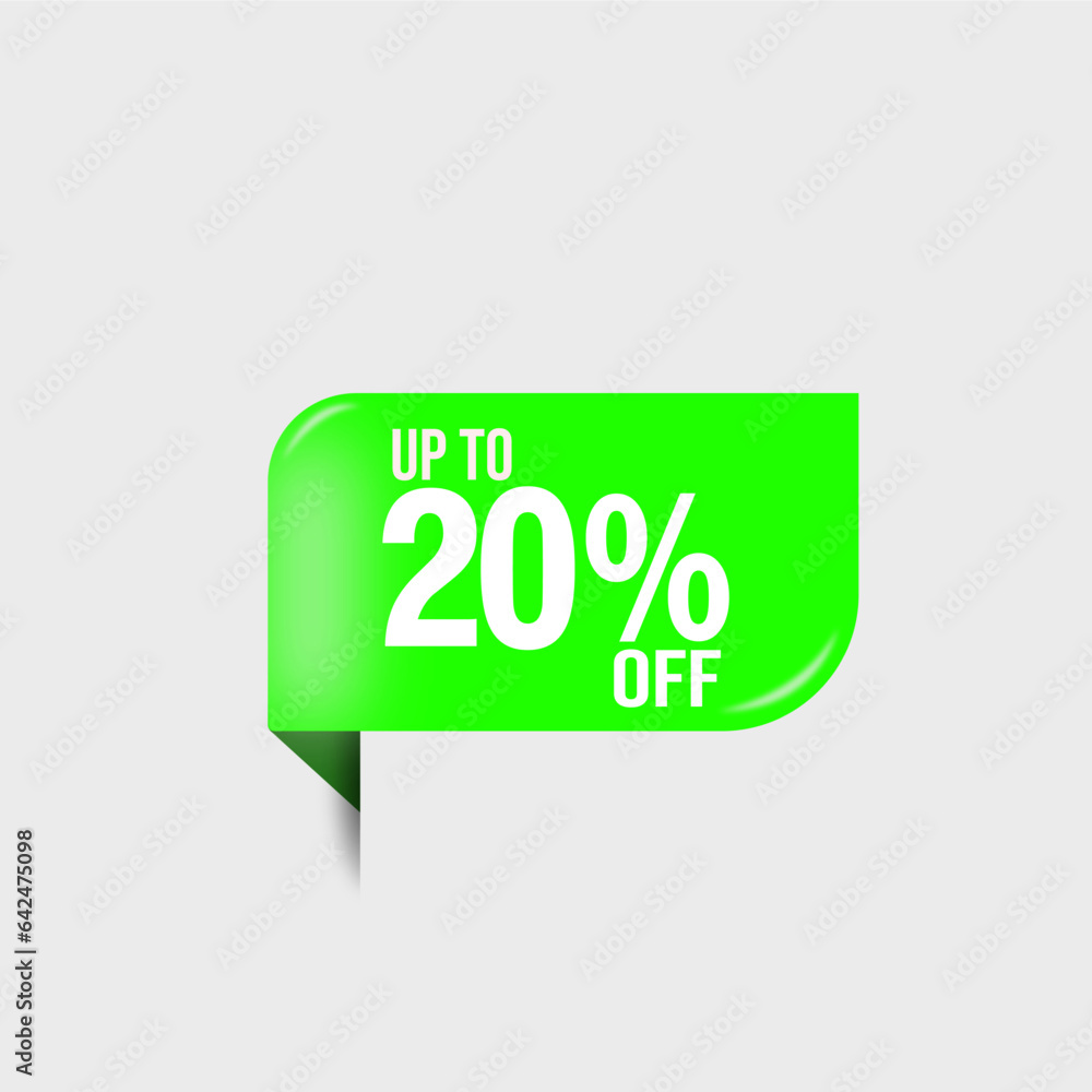 vector discount number percentage green 20%