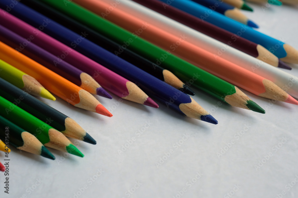 colour pencils on a light background colour pencils on a light background