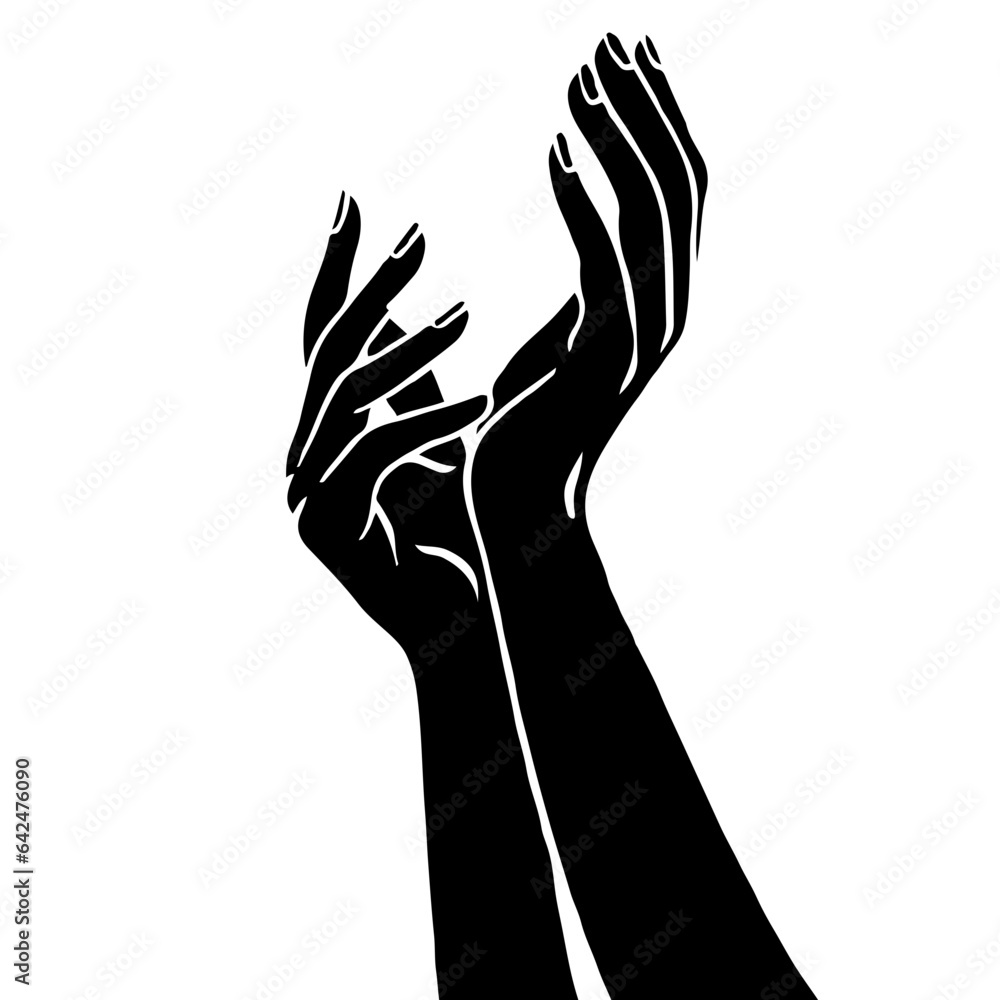 silhouette of hands silhouette of hands