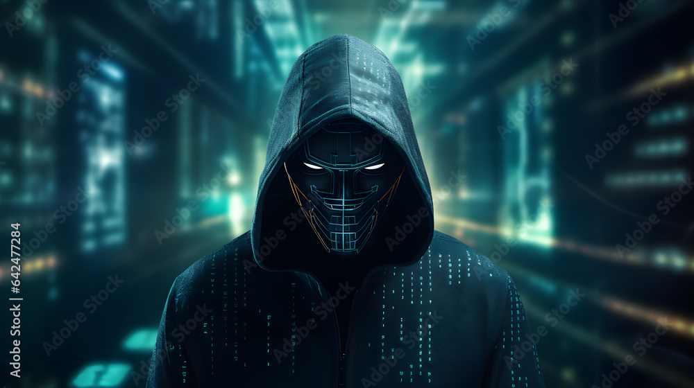 Hacker in a tunnel background Hacker in a tunnel background
