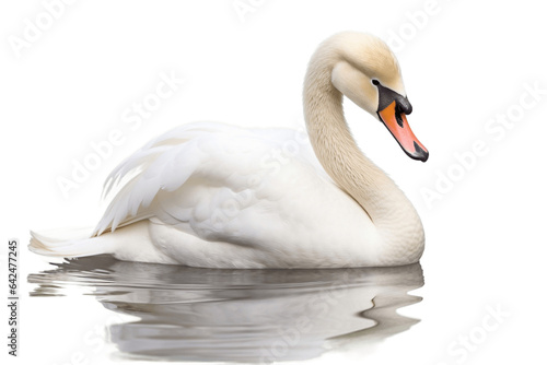 Transparent Background Swan Illustration. AI