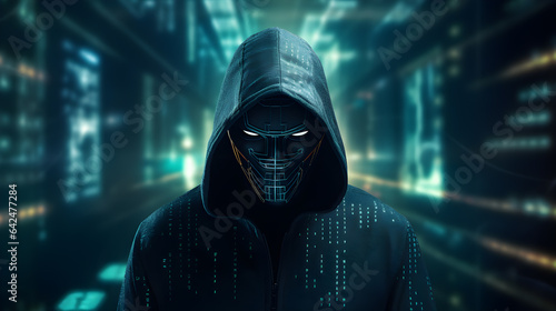 Hacker in a tunnel background