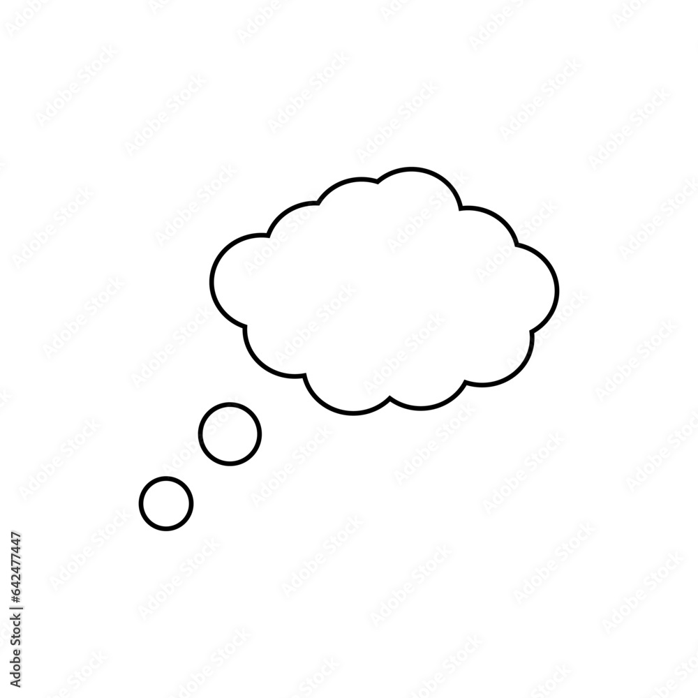 Think bubble isolated on white background. Trendy think bubble in flat style. Modern template for social network and label. Creative thought balloon