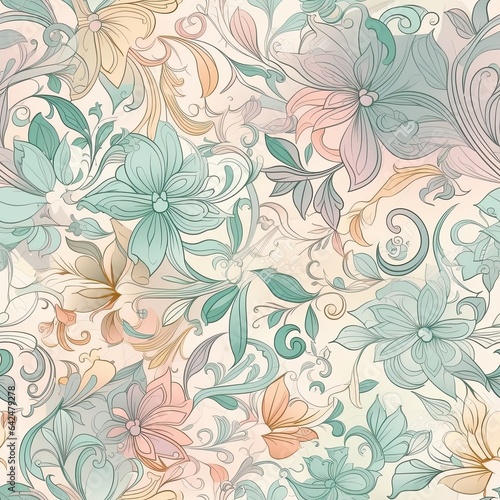  Vibrant Petals Without Interruption . Seamless pattern. ai generated.