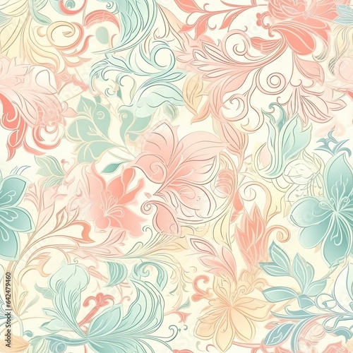 "Seamless Color Explosion: Floral Patterns". Seamless pattern. ai generated.
