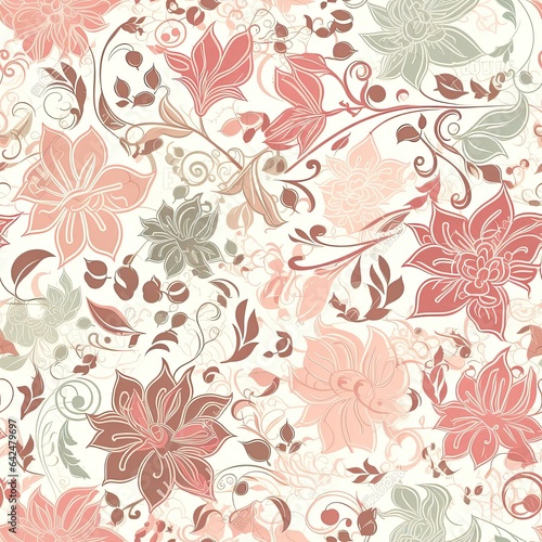 "Seamless Garden Treasures: Floral Patterns". Seamless pattern. ai generated.