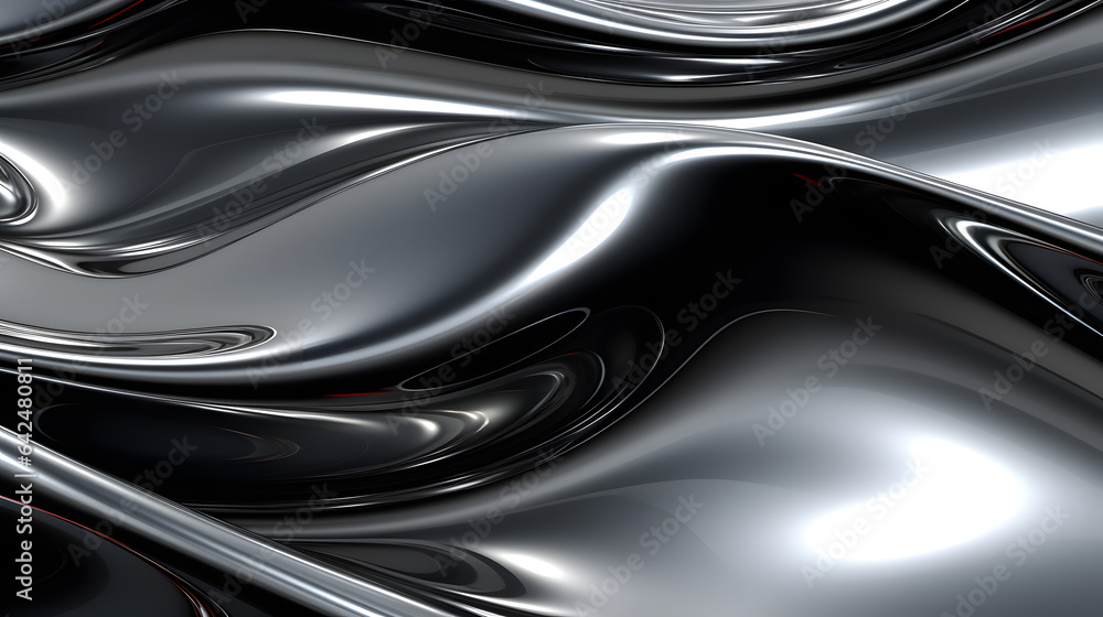Sleek and glossy metallic surface with a reflective texture Sleek and glossy metallic surface with a reflective texture