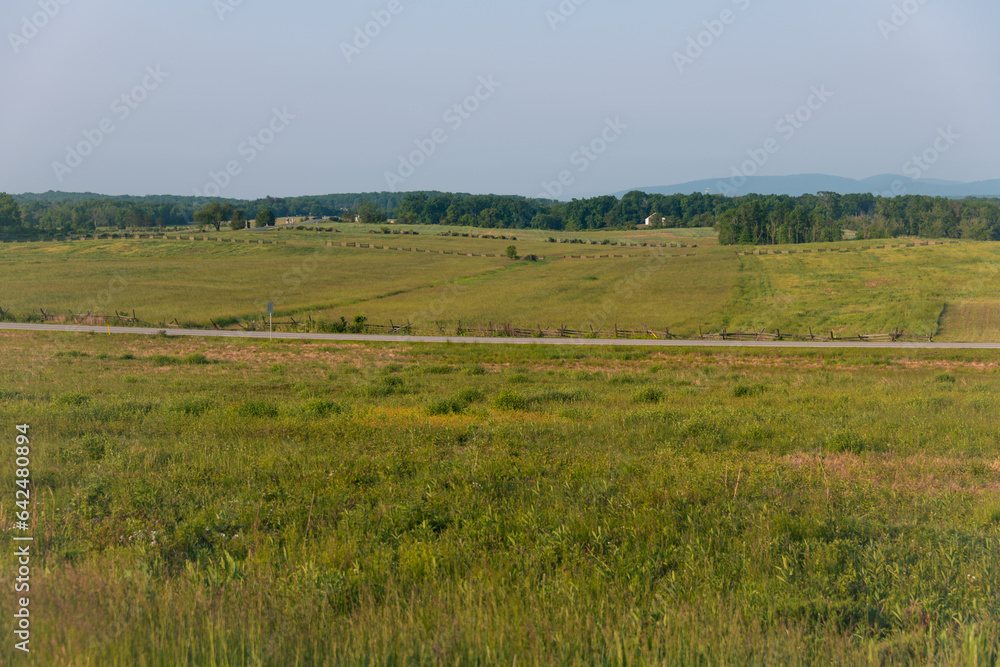 View of the Gettysburg battlefield, site of the bloodiest battle of the Civil War. Gettysburg National Military Park. Pennsylvania