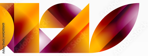 Serene gradient template. Circles and triangles mingle in minimalist perfection. Gentle fusion of forms and hues creates balanced yet captivating backdrop, embodying modern sophistication