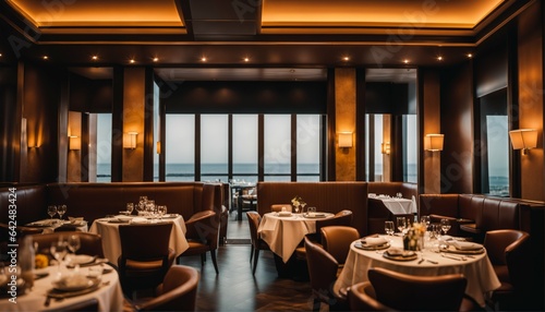 Luxury travel concept featuring fine dining in an exclusive fancy restaurant with exquisite cuisine and great service