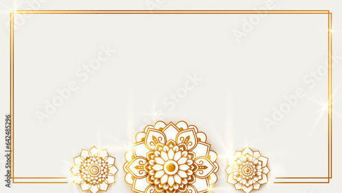 luxury frame with golden arabesque decoration