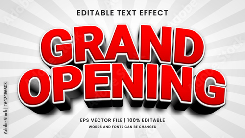 Grand opening soon 3d editable text effect