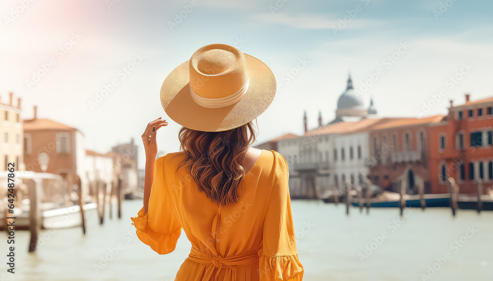 woman in orange hat in sunshine 