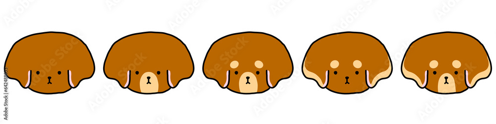 Brown Dog Head Cartoon illustration Set Collection Brown Dog Head Cartoon illustration Set Collection