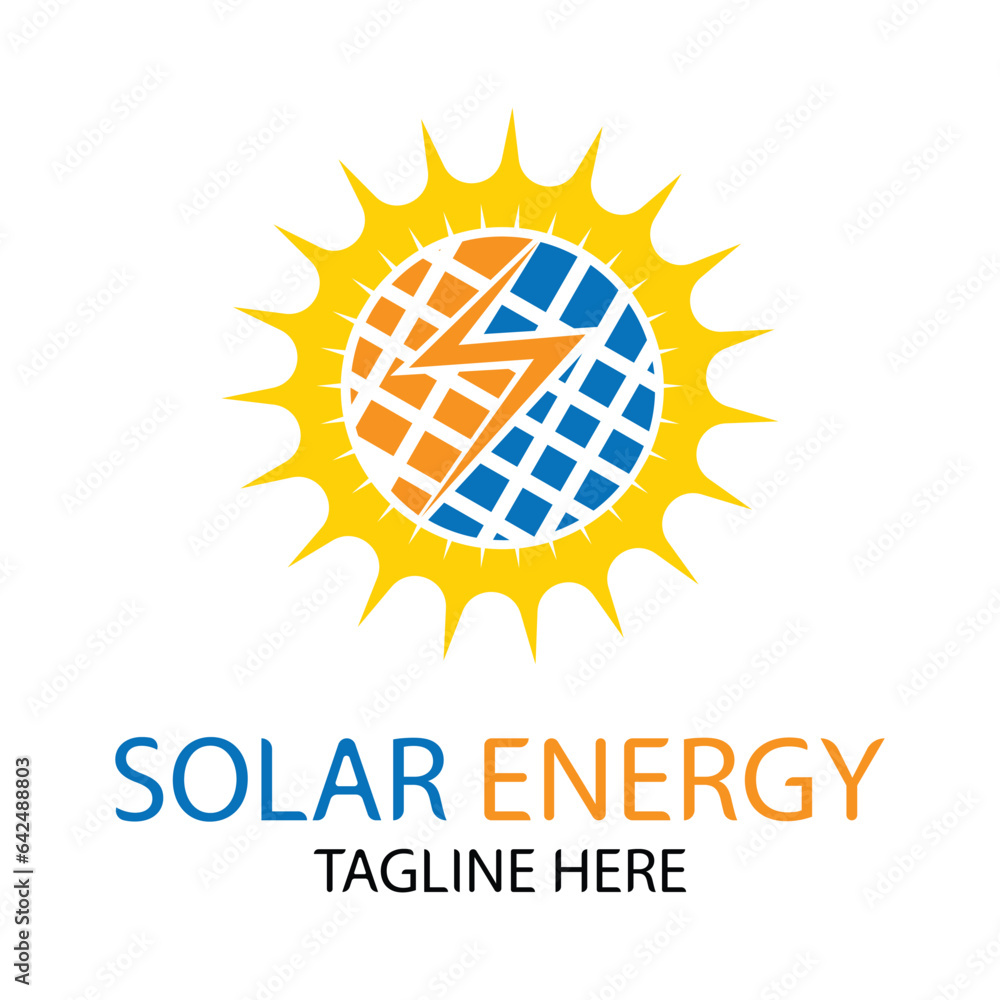 Fototapeta premium solar energy logo design vector