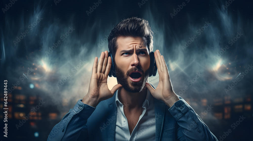 Soundscapes in Solitude: Man Engrossed in Earpiece Melodies Soundscapes in Solitude: Man Engrossed in Earpiece Melodies