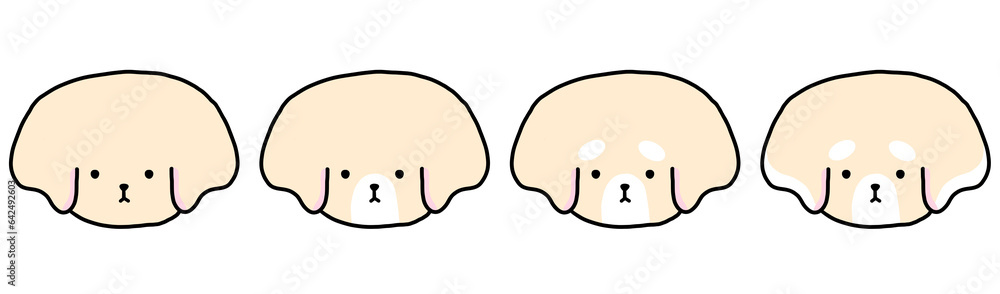 Cute Dog Head Cartoon illustration Set Collection Cute Dog Head Cartoon illustration Set Collection