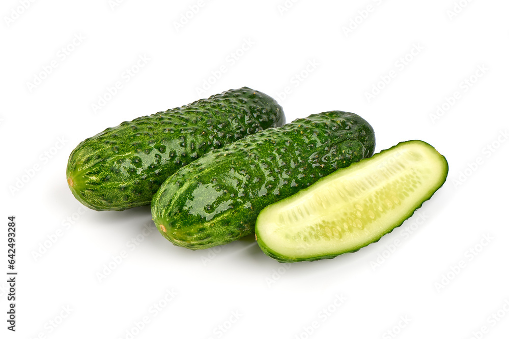 Cucumbers, isolated on white background. High resolution image. Cucumbers, isolated on white background. High resolution image.