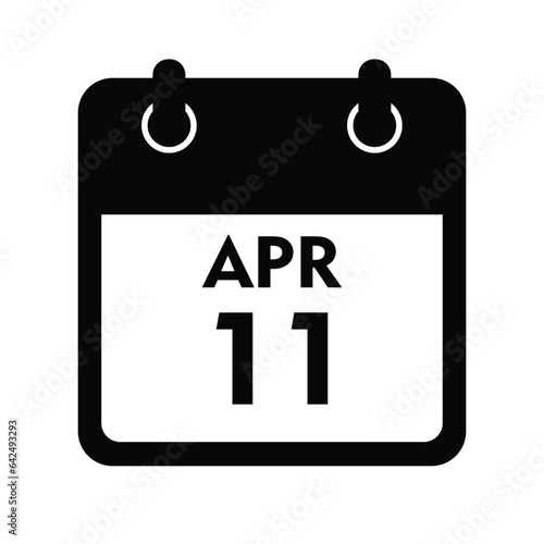 calender icon, 11 april icon with white background